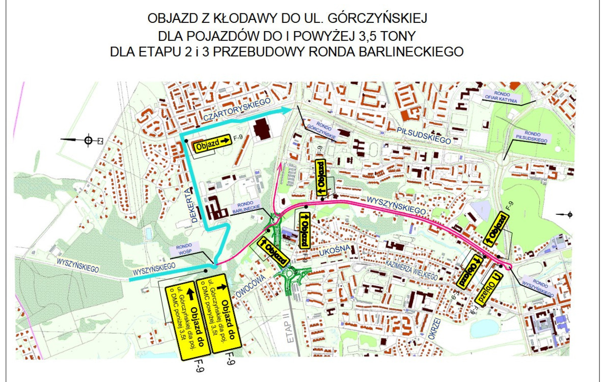 Zdjęcie do Od 24 czerwca br. zmiana organizacji ruchu na rondzie Barlineckim 